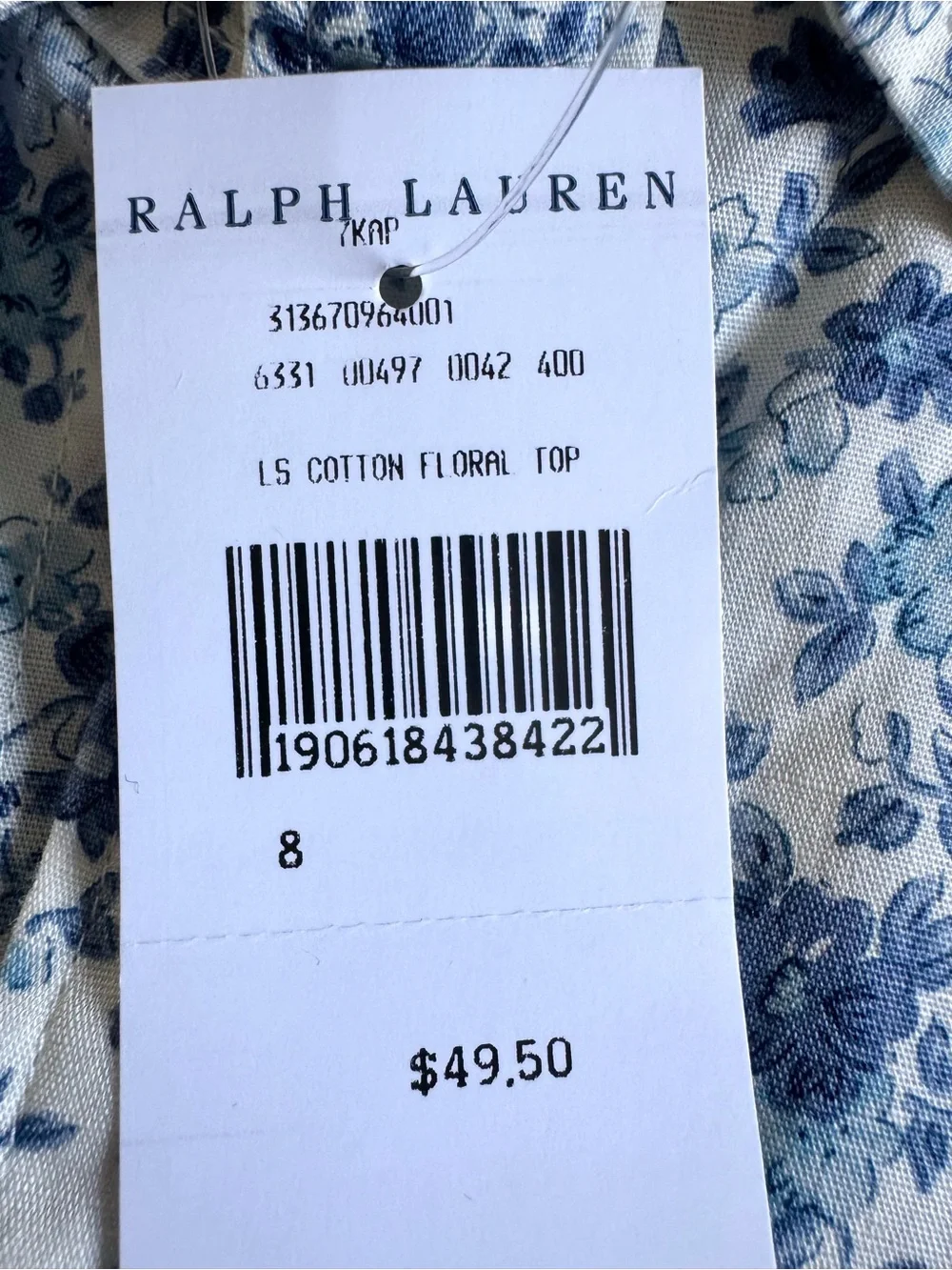Ralph Lauren Girls Button-down shirt with Blue Floral Print